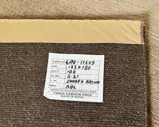 Label on 6' x 4' rug