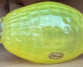 Adam Jablonski lead crystal hand blown paperweight