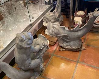 Lead fountain sculptures 3 piece set 50% off