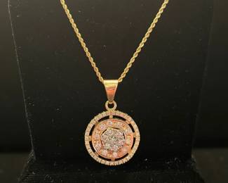 Diamond 14kt necklace $2400.