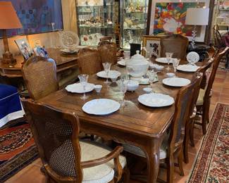 Dining set 1600. on sale for 600. Solid wood table and 8 chairs.