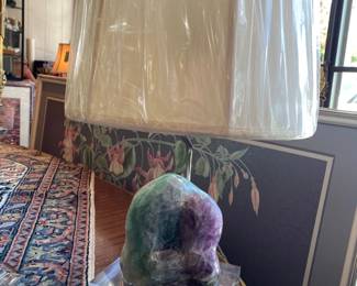 Flourite specimen lamp on lucite base