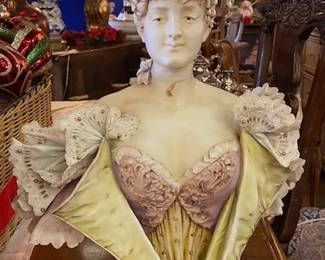 Art nouveau bust by Edward Stellmacher 1200. now 600.