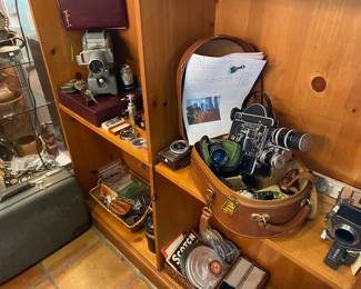 Lots of vintage camera equipment