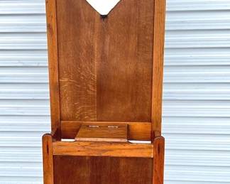 Antique Entry Coat or Hat Rack With Mirror