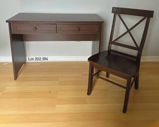 Brown Desk With Drawers Chair 