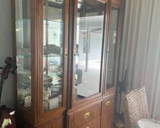 Drexel heritage lighted hutch - Pecan