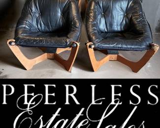 Pair 70’s “Luna” style leather chairs
Bid 1