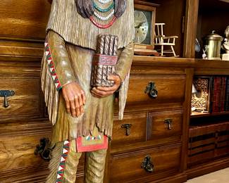 Hand carved cigar Indian by Lenard Watts