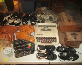 Baseball gloves and shoes
