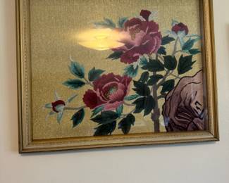 Framed Rose Themed Embroidery