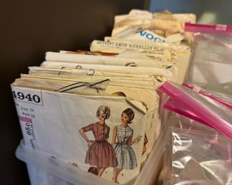 Assortment of Sewing Pattern, Thread