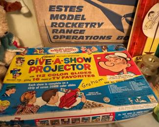 Estes Model Rockets Kit, 1964 Kenner Give A Show Projector