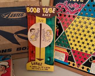 1962 Milton Bradley Boob Tube Race Game, Transogram Co. Chinese Checkers Board