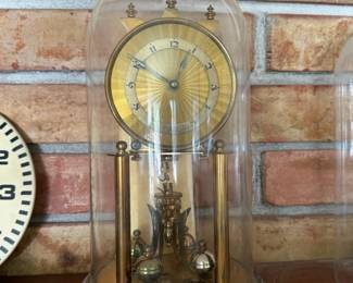 Glass Dome Brass Mantle Clock