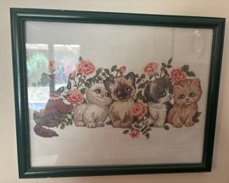 Assortment of Framed Cross Stitch