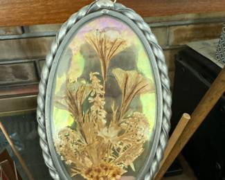 Glass Framed Dried/Pressed Flowers Decor