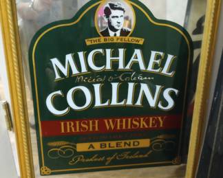 Whiskey Mirror Advertising Sign, for
Michael Collins Irish Whiskey A Blend, nice Large size,