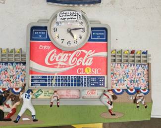 VINTAGE COCA COLA BASEBALL CLOCK