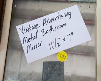 VINTAGE ADVERTISING METAL BATHROOM MIRROR