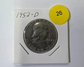 1952 D FRANKLIN SILVER HALF DOLLAR