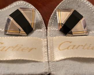 Cartier sterling & 18k earrings 
