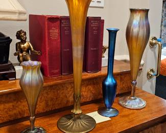 Tiffany Studios Favril art glass vases