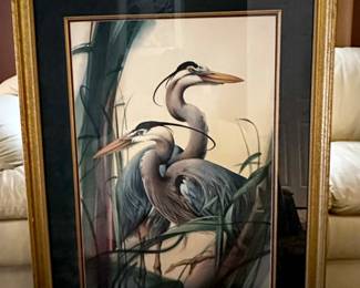 Melinda Cowdrey "Sentinels" Heron Print, 32.75" x 42.25" h, $125