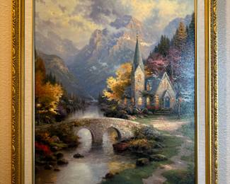 Thomas Kinkade "The Mountain Chapel - Chapels of Nature 1" Limited Edition Lithograph 4994/5950, 20.5" w x 24.5" h, $275
