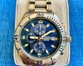 Citizen Chronograph WR 100 690351 Diving Watch - Works