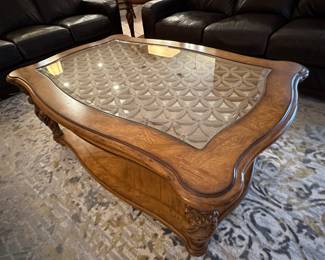 Haverty's Signature "Grand Cayman" Coffee Table, 50" w x 32" d x 21" h, $325.  Complete 4-Piece Set (includes pair of end tables), $785