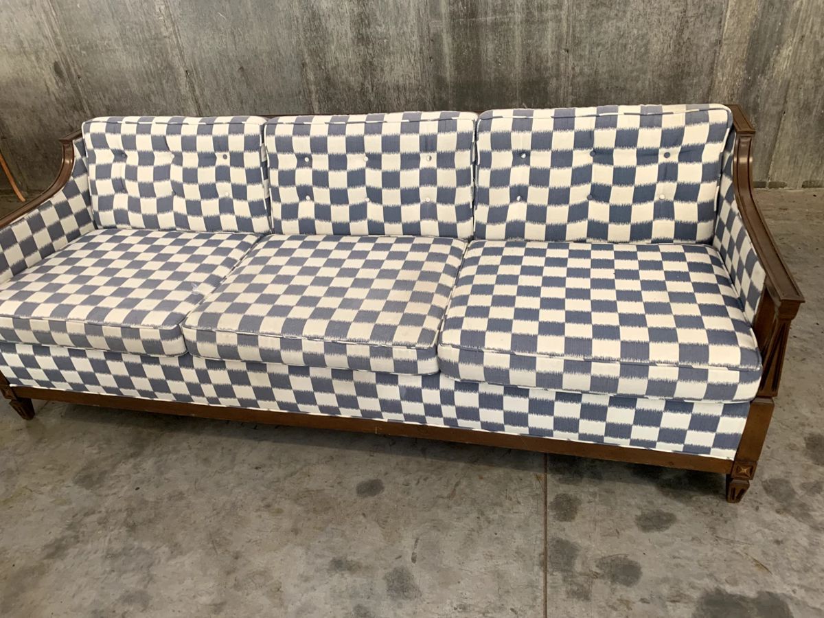 Custom upholstered mid mod couch!