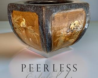 Large Chinese Ceramic Pot Panda & Crane - Bid 3