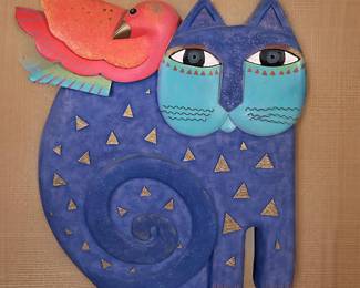 Laurel Birch signed 1999 large Ceramic cat - Bid