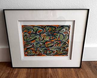 $150 USD     David Aron Orange Positive 2013 Archival Inkjet Print JB240-33    This piece celebrates color, movement, and, according to artist David Aron, "the muscle memory of a high school wanna-be tagger who luckily never had the nerve to take to the streets." 4/100 Limited Edition
Dimensions: 20 x 16H in
Condition: Used in very good condition.
Local pick up Lake Oswego, OR 97035.  Shipping suggestions available upon request.      https://goodbyhello.com/products/hallway-art-jb240-32-copy?_pos=27&_sid=ab4055253&_ss=r