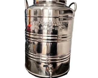 $130 USD     25 Litre Superfustinox Stainless Steel Olive Oil Container JB240-38     Crafted from premium stainless steel, this container not only holds 25 litres of your finest olive oil, but also adds a touch of sophistication to your kitchen. Elevate your cooking and dining experience with our exclusive container.
Dimensions: 12 x 12 x 18H in
Condition: Used in very good condition.
Local pick up Lake Oswego, OR 97035.  Shipping suggestions available upon request.      https://goodbyhello.com/products/pappy-van-winkle-bourbon-barrell-usa-art-jb240-37-copy?_pos=16&_sid=ab4055253&_ss=r