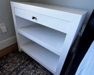 $510 USD     Sleek White Nightstand / Side Table JB240-16     Update any classic space with the modern lies of our Sleek Side table.  This sturdy storage solution features a beautiful soft gloss finish and is an ideal living room or bedroom piece. 
Dimensions: 29.5 x 17 x 30"H
Condition: Used in very good condition commensurate with age and use. 
Local pick up Lake Oswego, OR 97035.  Shipping suggestions available upon request.       https://goodbyhello.com/products/blue-locker-cabinet-table-bench-240-15-copy?_pos=7&_sid=9845e4c55&_ss=r