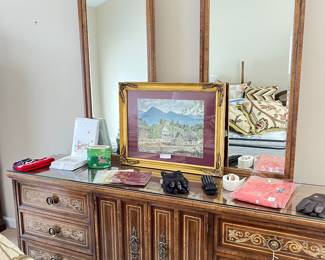 American of Martinsville Italian Neoclassical Tuscan Triple Dresser