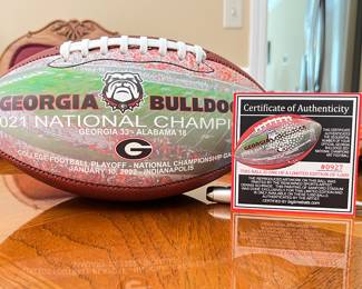 Georgia Bulldog 2021 National Champions Football with Certificate of Authenticity