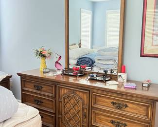 Triple Dresser Solid Wood, Large Mirror