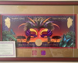 "Bacchus Journeys Through Africa" Mardi Gras 2002, signed and numbered
