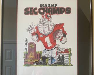 Cal Warlick "UGA 2017 SEC CHAMPS" signed and frame print