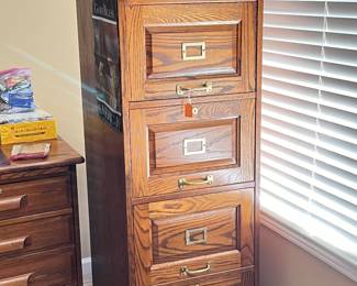 Solid Oak File Cabinet