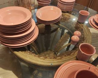 Fiestaware Rose rim soups, chop plates, jumbo mugs, dinnerware and servingware