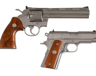 Exceptional Colt Double Diamond Python and Officer's Cased Set #281