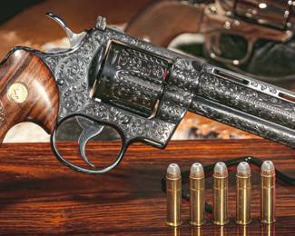  Texas Ranger Bruce Casteel 170th Anniversary Sig P220 Set. Includes: wood display case & plaque reading: "170TH ANNIVERSARY (1823-1993) / TEXAS RANGERS / P220 SIG SAUER PISTOLS / SN TR004R AND TR004L / OF SENIOR CAPTAIN BRUCE CASTEEL / CHIEF OF THE TEXAS RANGERS"; gold-plated trigger