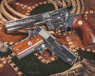  Exceptional Colt Double Diamond Python and Officer's Cased Set #281