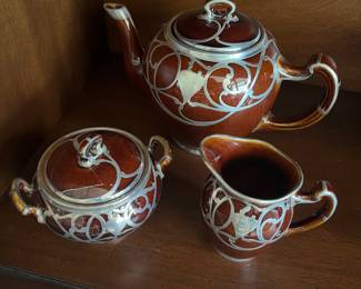 Antique Lenox Silver Overlay teaset