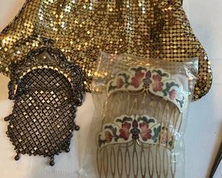 Whiting Davis Purses + Cloisonne Hair Combs