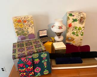 Vintage Xmas boxes jewelry boxes